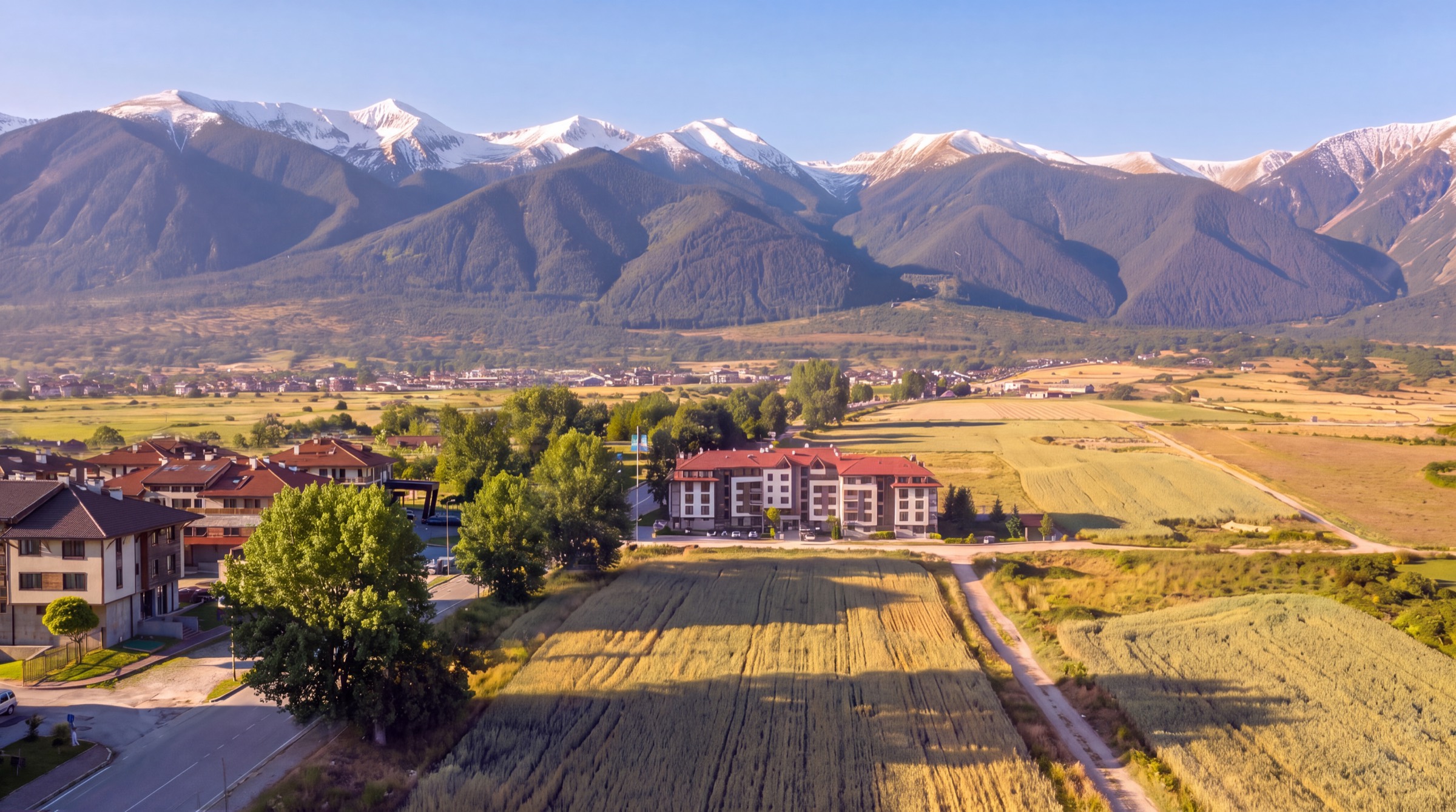 Camellia Residence and the valley from the air